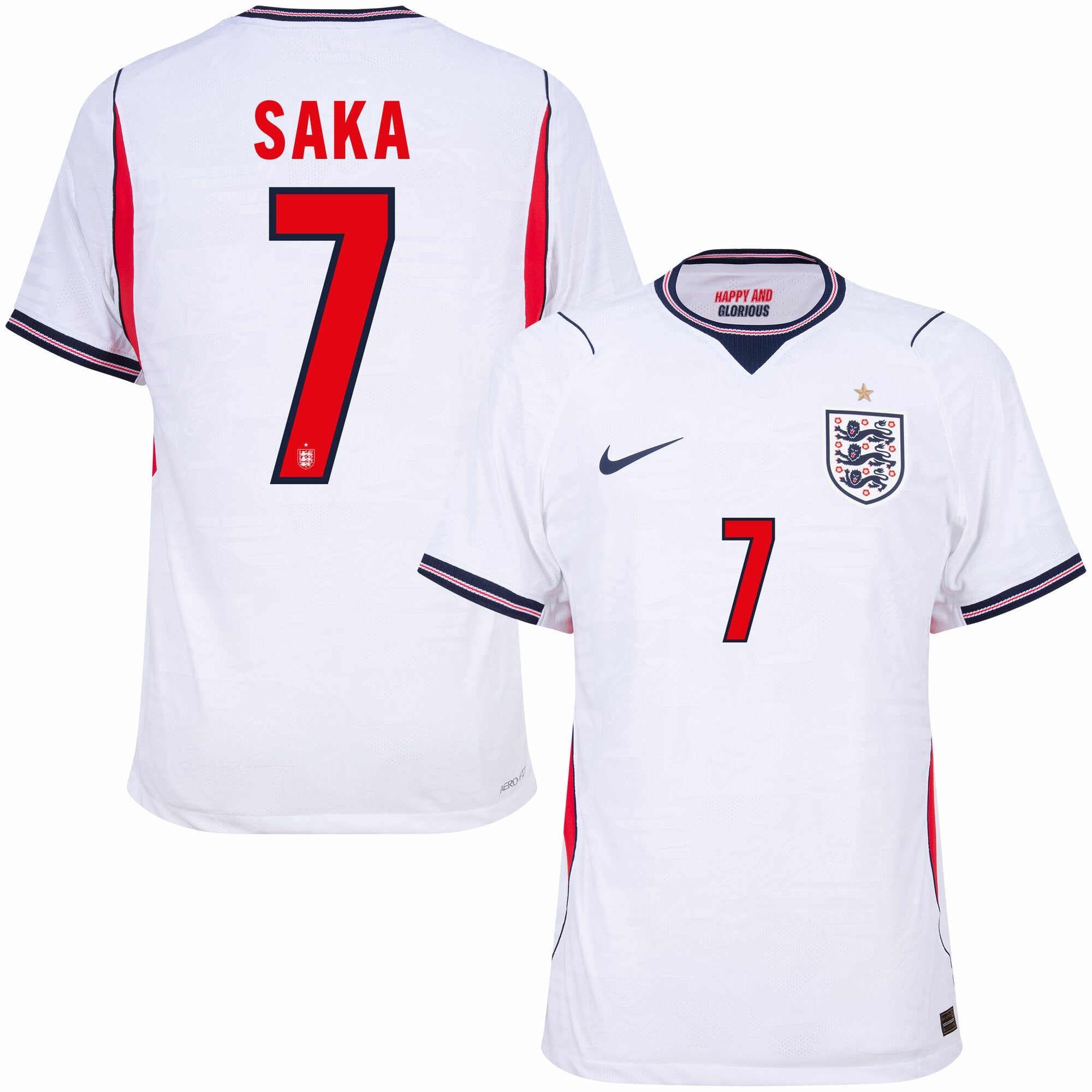 England Aero-Fit Match Home Saka 7 Jersey 2026-2027 (Official Printing) (Player)