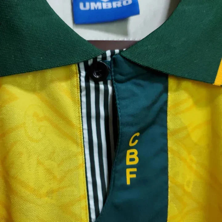 Brazil 1993 Retro Home Fan Jersey - Yellow