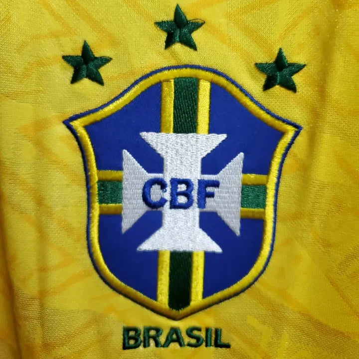 Brazil 1993 Retro Home Fan Jersey - Yellow
