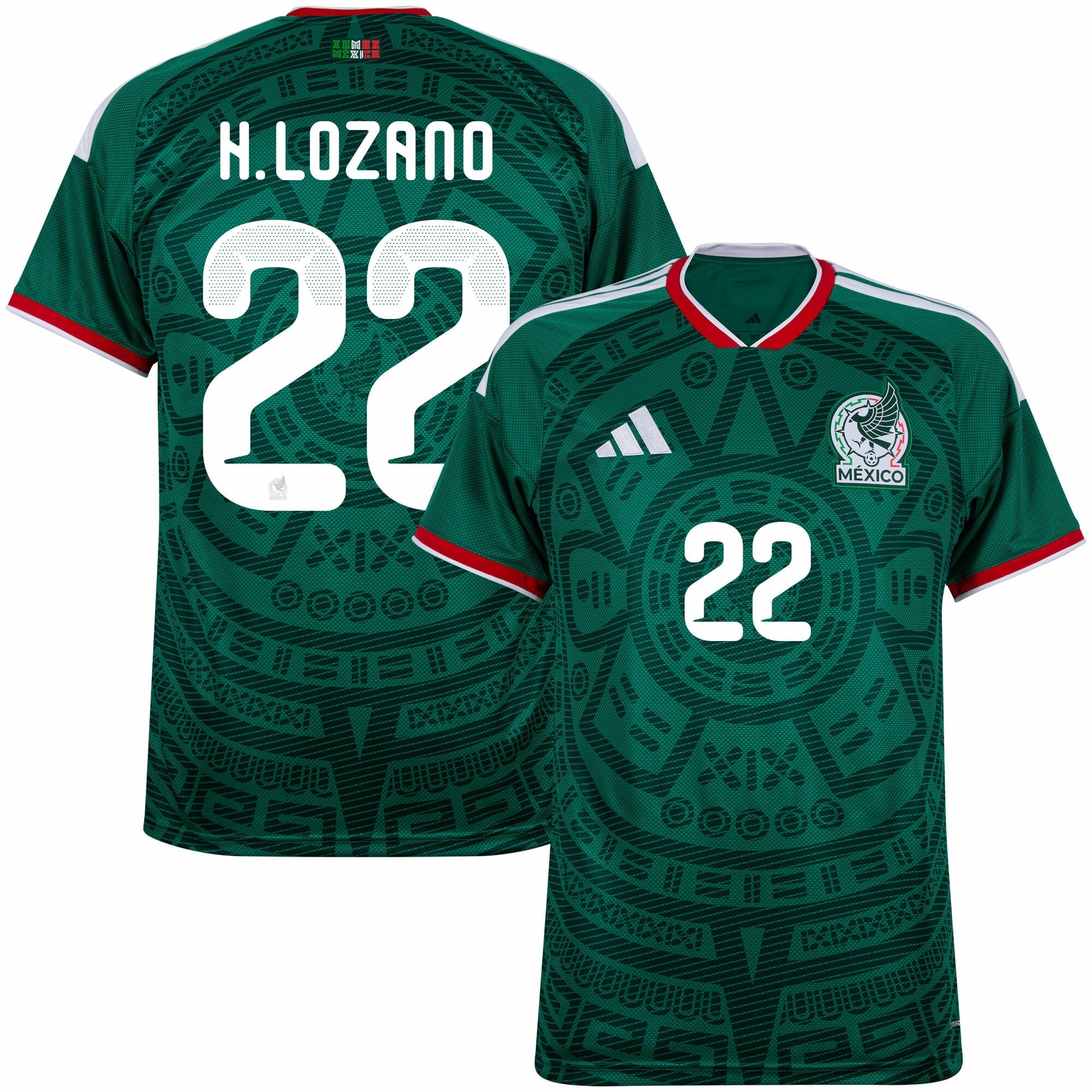 Mexico Home Fan Jersey H.Lozano 22 Shirt 2026-2027 (Official Printing) (Fan Version)