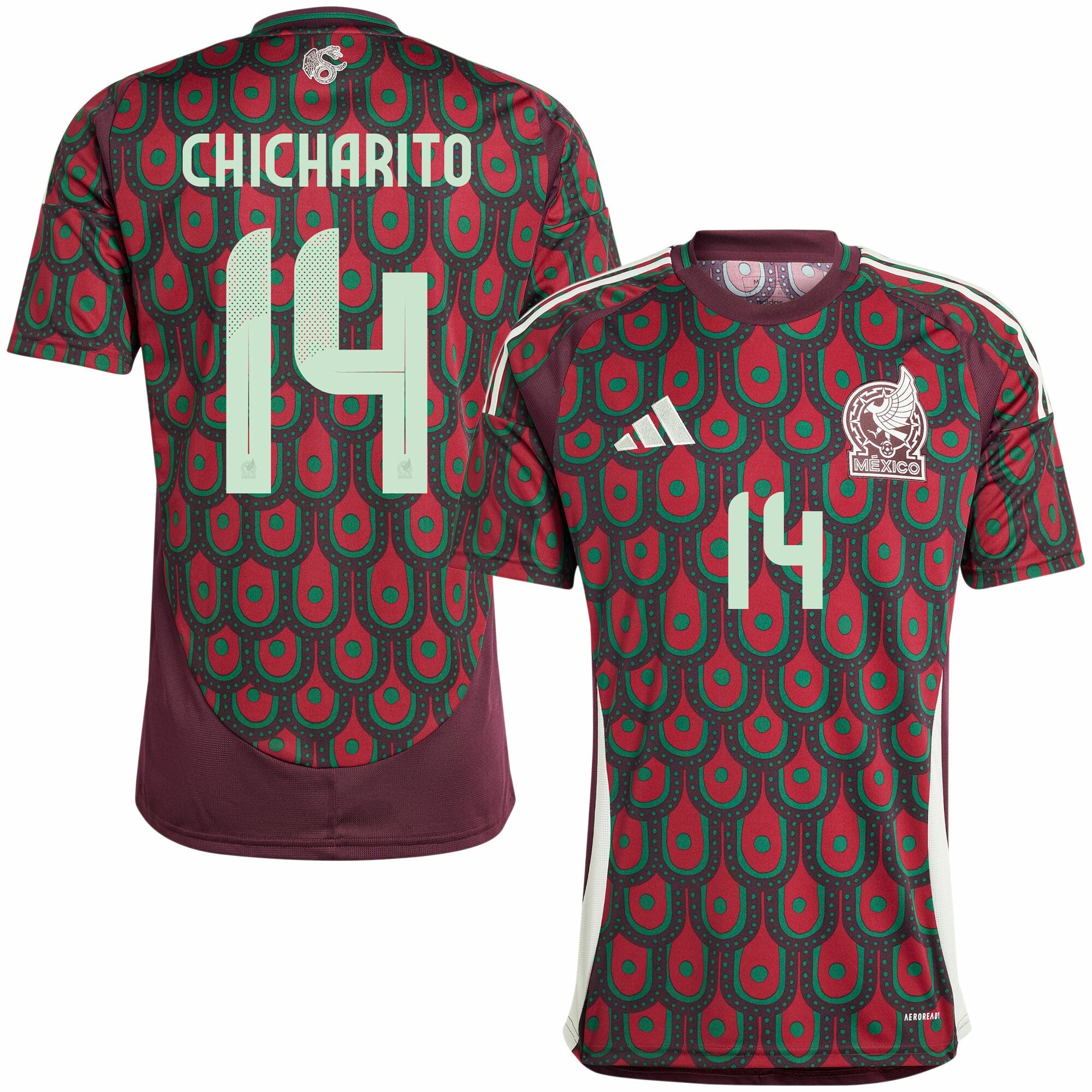 Mexico Home Chicharito 14 Jersey 2024-2025 (Official Printing)