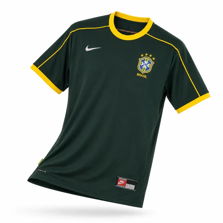 Brazil 1998 Retro Goalkeeper Soccer Jersey - Dark Green