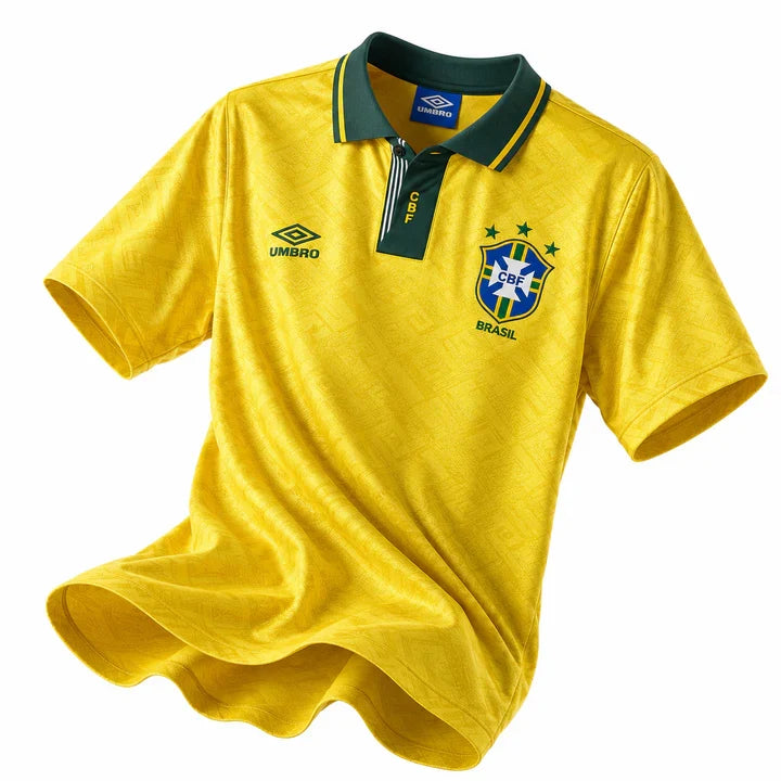 Brazil 1993 Retro Home Fan Jersey - Yellow