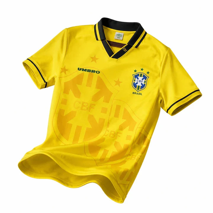 Brazil National Team 94/95 Men's Retro Home Jersey - Yellow