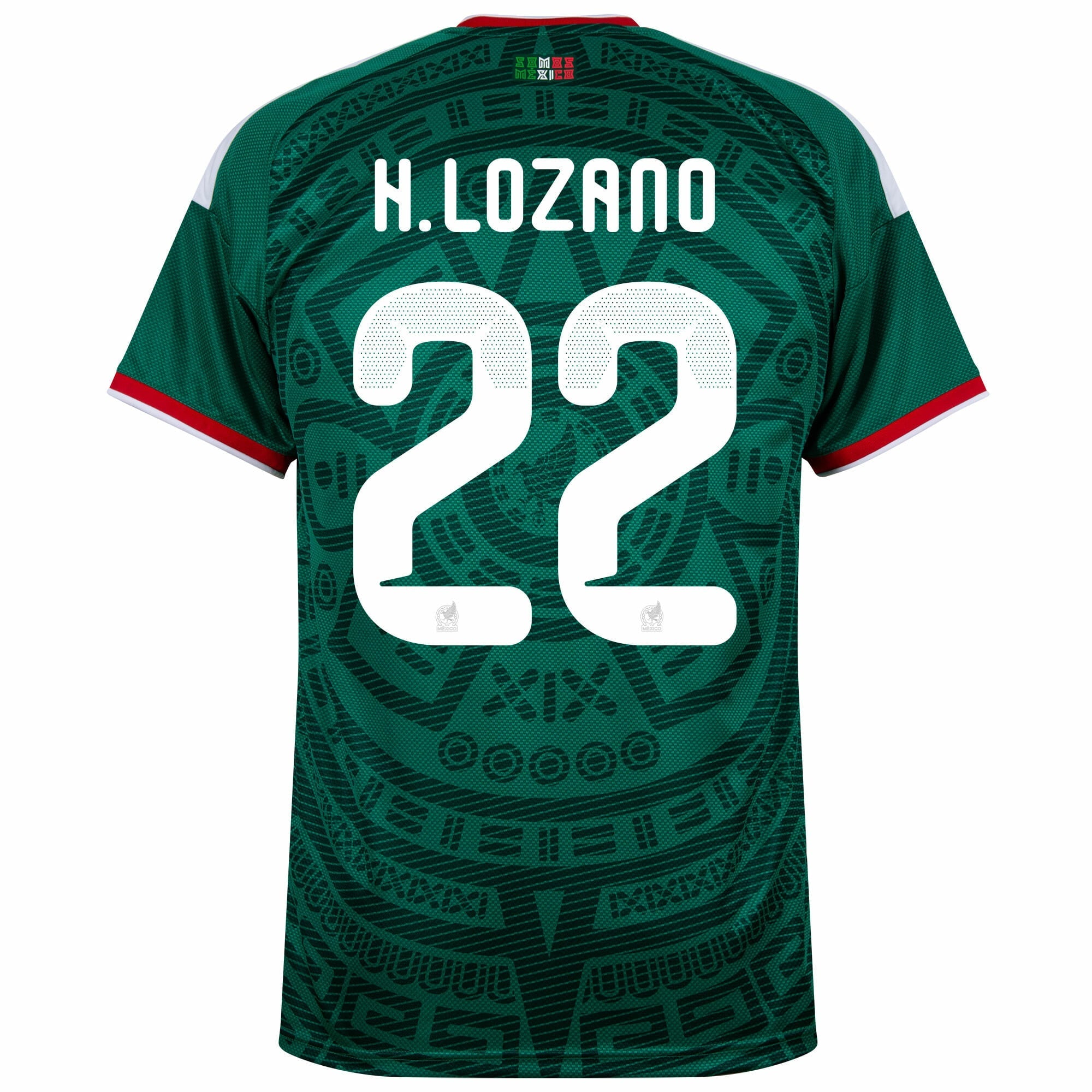 Mexico Home Fan Jersey H.Lozano 22 Shirt 2026-2027 (Official Printing) (Fan Version)