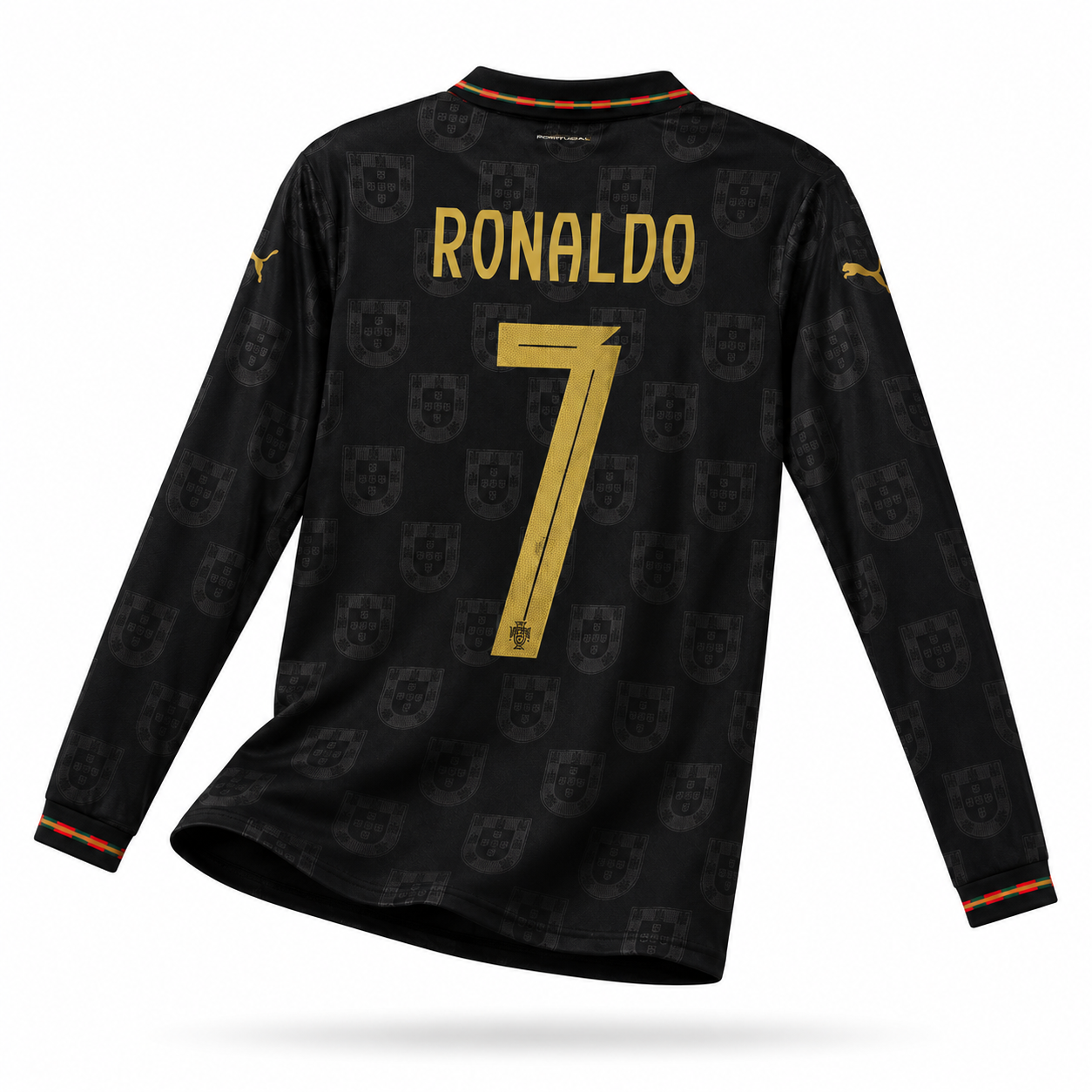 Ronaldo #7 Portugal "Black Panther" Long-Sleeve Jersey (Player Version)