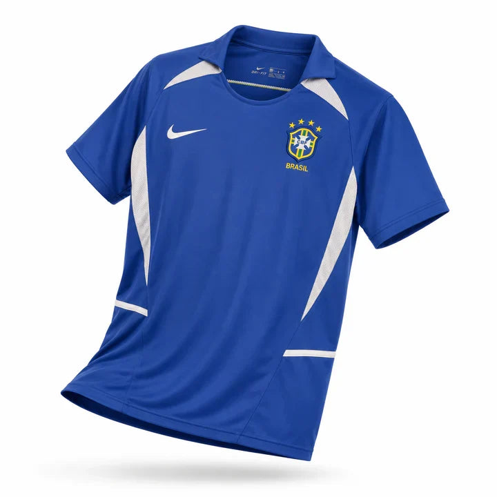 Brazil National Team 2002 Retro Away Jersey - Blue