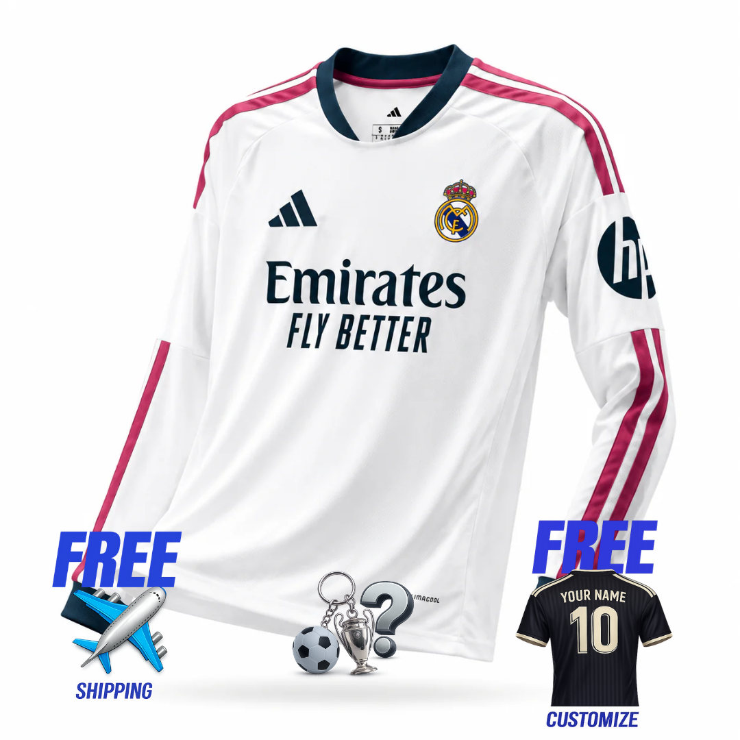 Real Madrid 2026/27 Home Long-Sleeve Jersey (Fan Version)