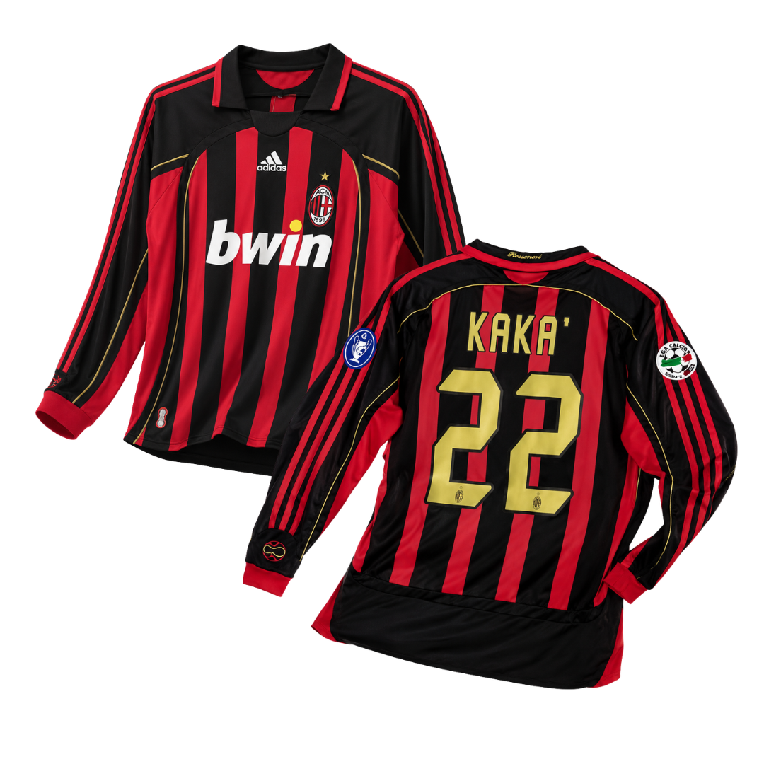 Milan 2007 Kaká #22 Long-Sleeve Home Jersey Retro