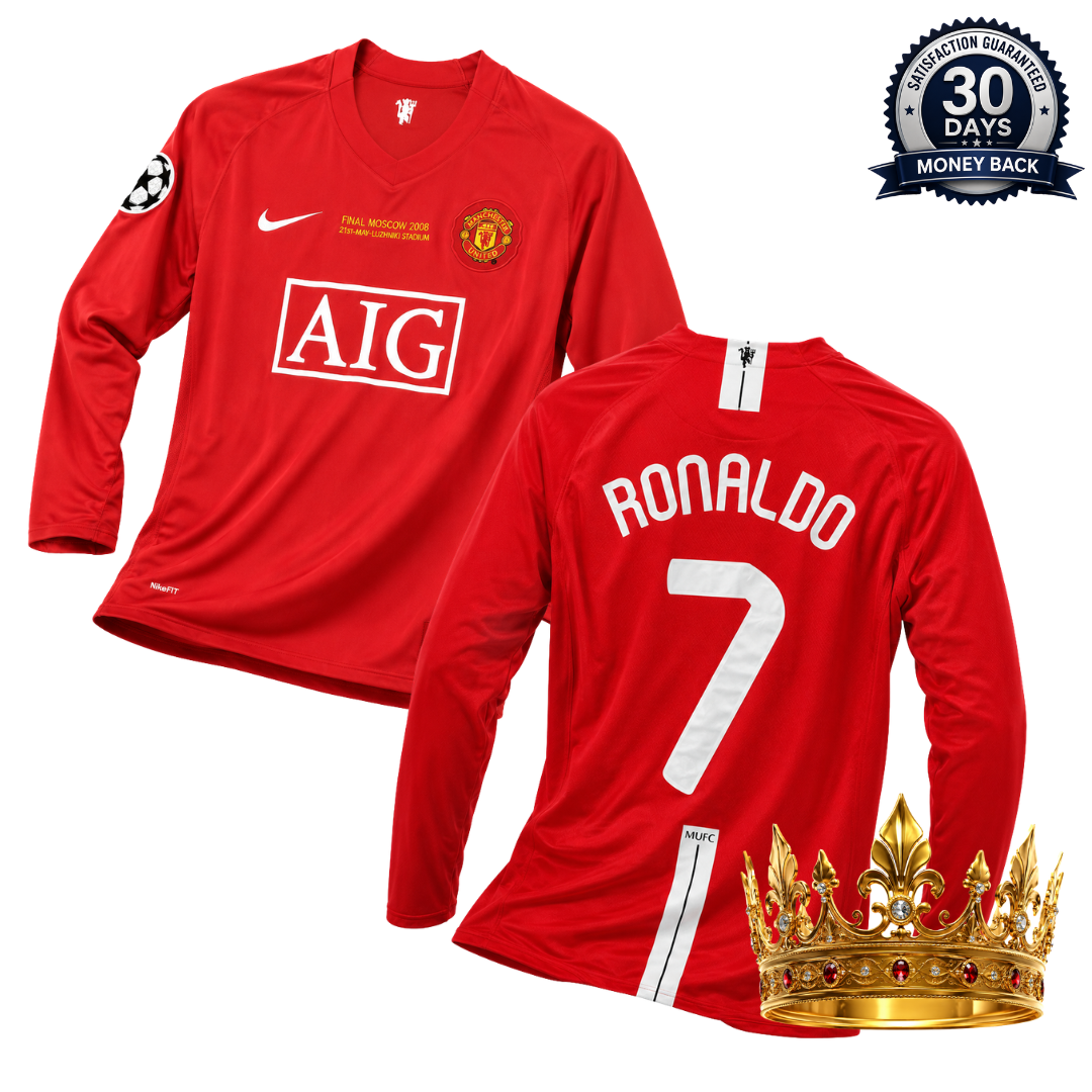 Manchester United 2008 Ronaldo #7 Long-Sleeve Retro Jersey