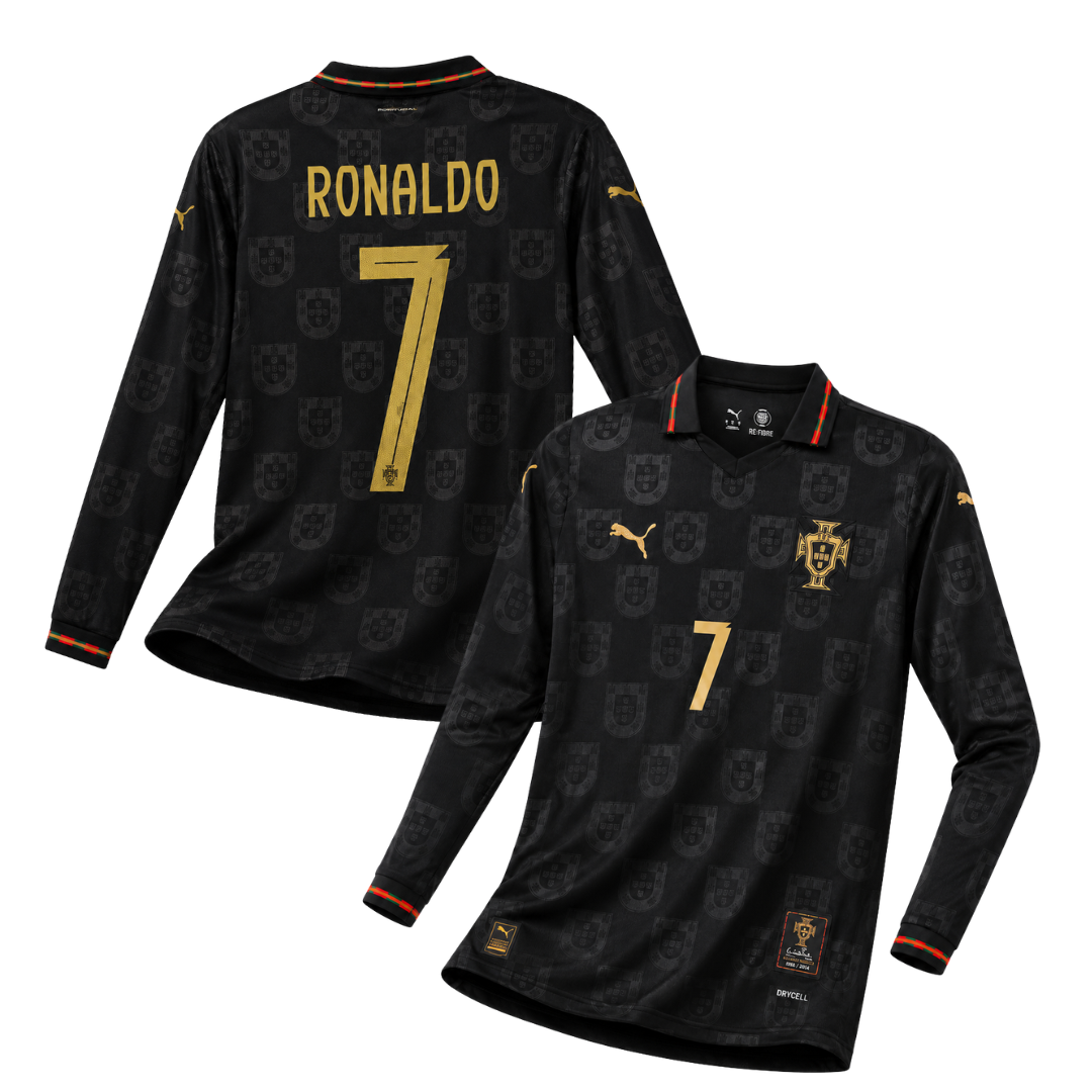 Ronaldo #7 Portugal "Black Panther" Long-Sleeve Jersey (Player Version)