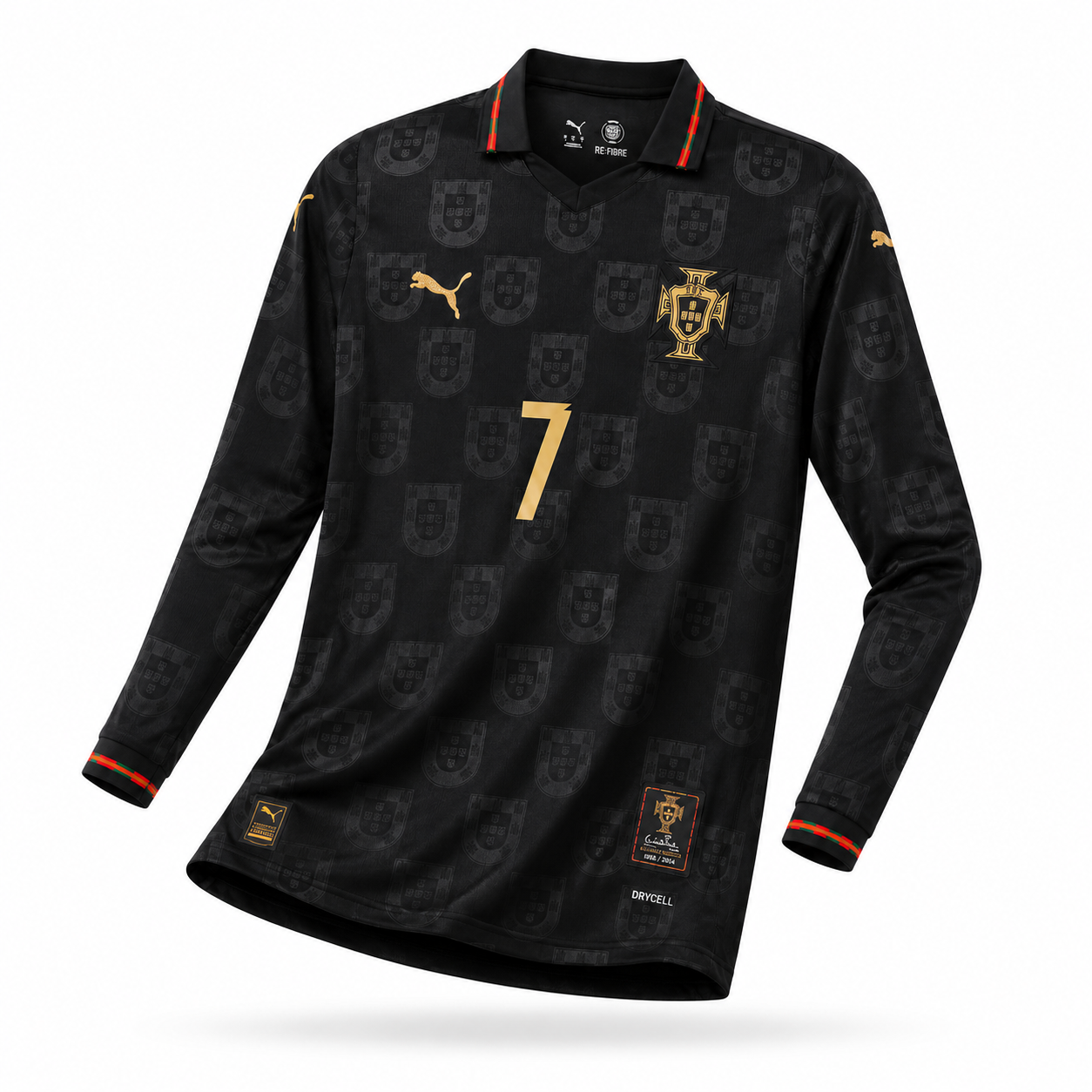 Ronaldo #7 Portugal "Black Panther" Long-Sleeve Jersey (Fan Version)