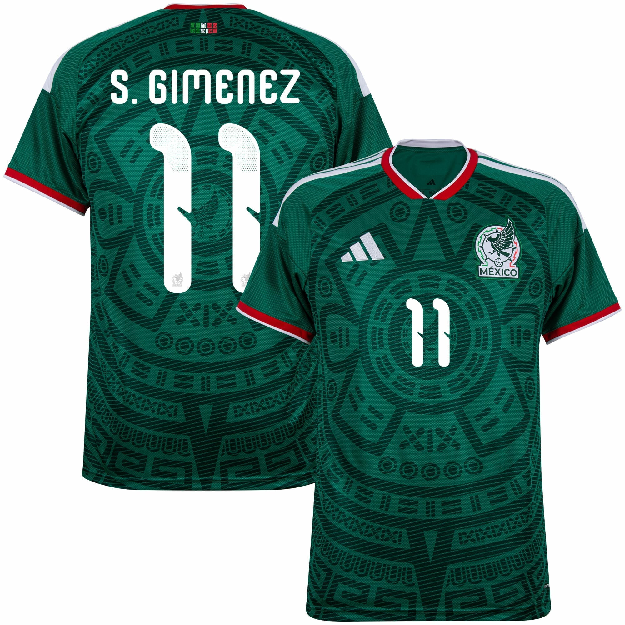 Mexico Home Jersey S. Gimenez 11 Shirt 2026-2027 (Official Printing) (Fan Version)