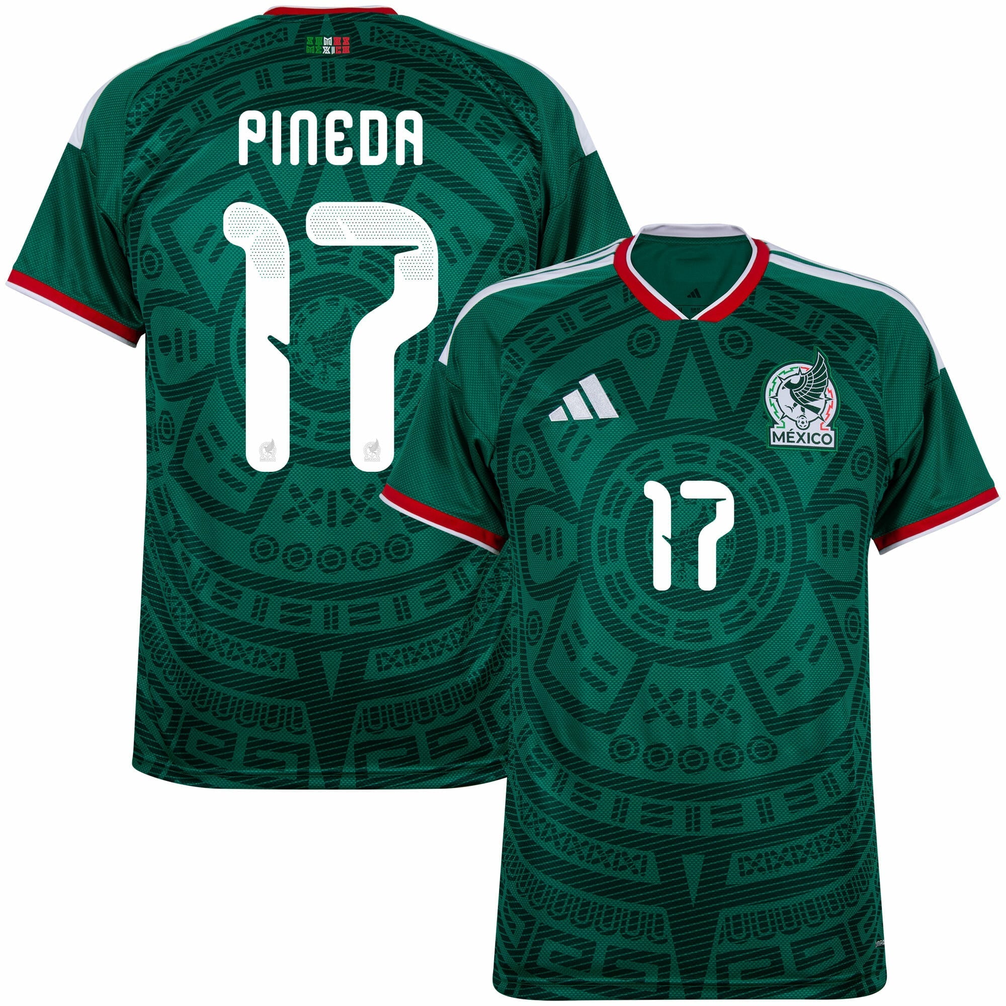 Mexico Home Fan Jersey Pineda 17 Shirt 2026-2027 (Official Printing) - (Fan Version)