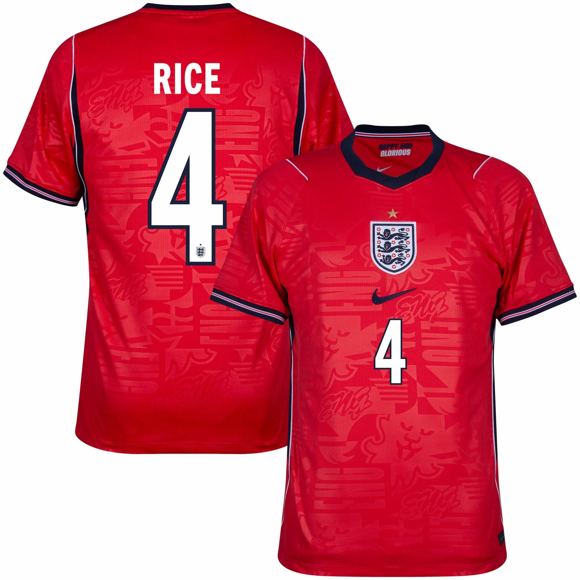 England Away Fan Jersey Rice 4 Shirt 2026-2027 (Official Printing)